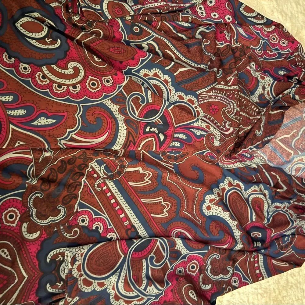 Charter Club Paisley Button-Down Shirt in Rust, Navy & Pink